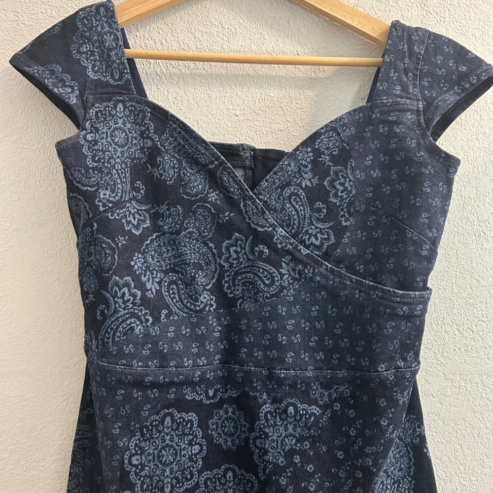 Guess Eco Akira Denim Dress Paisley Dark Wash Mini Rodeo NWT $148 Large